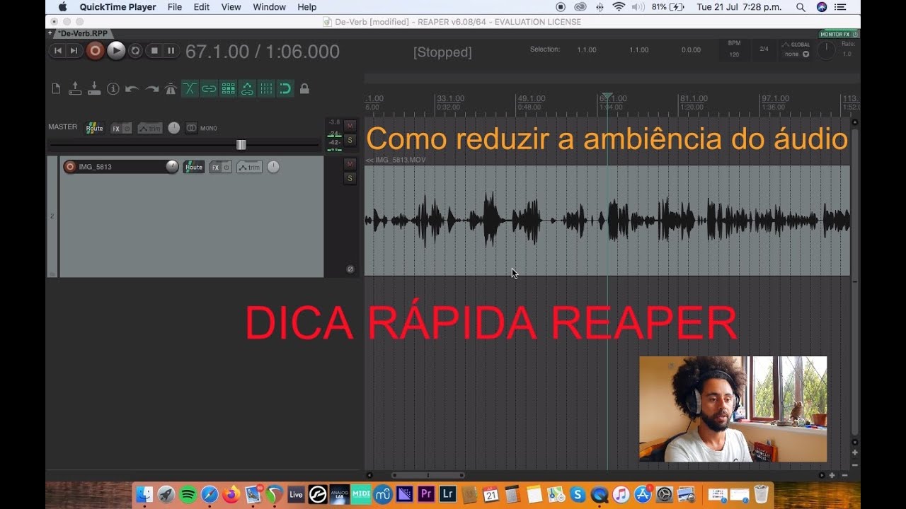 REAPER - Como REDUZIR A AMBIÊNCIA não desejada com plugin nativo. DICA Rápida!