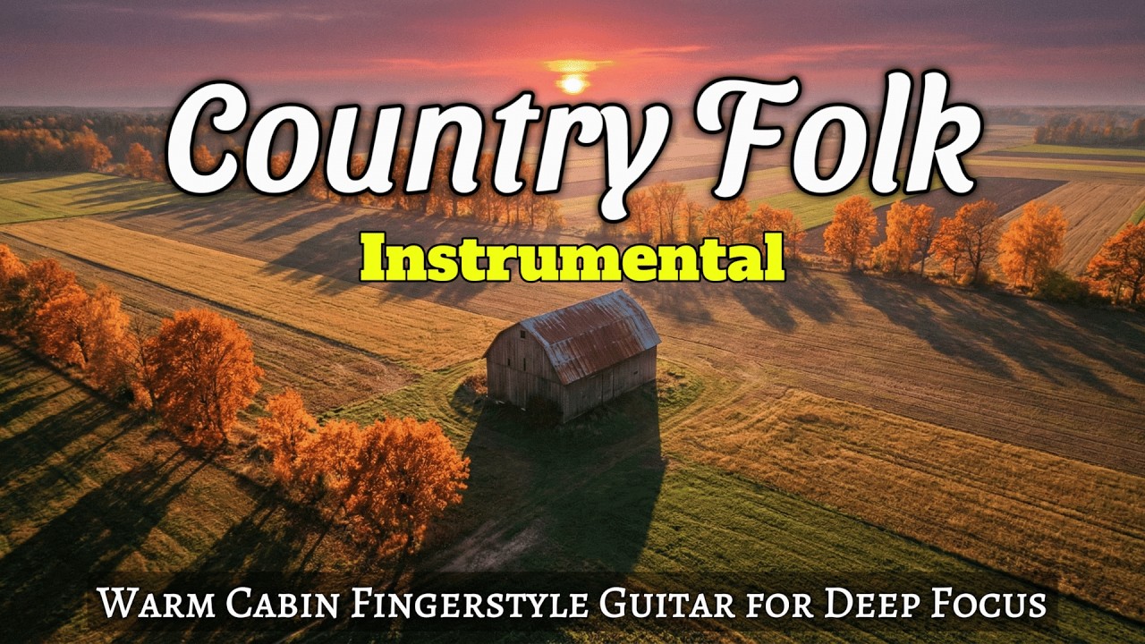 [Country Folk Instrumental Vol.02] – Warm Cabin Fingerstyle Guitar for Deep Focus (1 Hour)