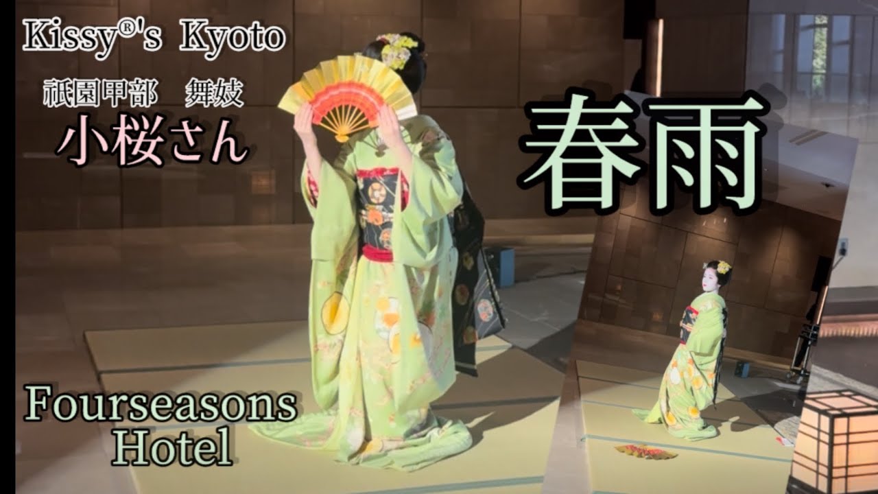Four seasons Hotel Lobby stage Gion Maiko 京都フォーシーズンズホテルロビーで　春の風情　舞妓小桜さんによる　春雨