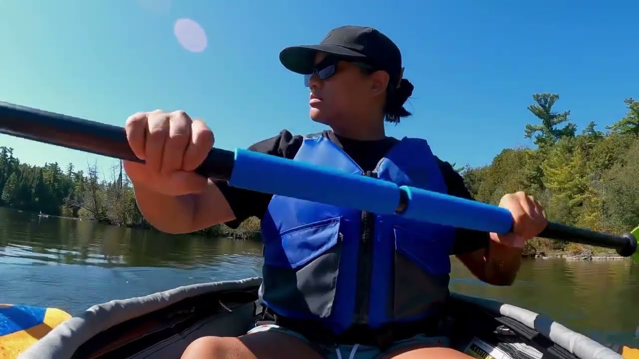 Inflatable Kayak Outing Making Lunch with Fire Maple Grill Plate &  Fire maple Trident Stove