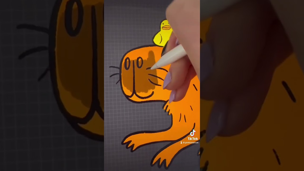 Maaliskuun freebie tarra #maaliskuu #capybara #kapybara #vesisika #taide