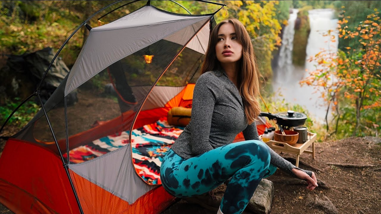 Backcountry Camping with Beautiful Tent & Hiking - Searching for Hidden Waterfall & Swimming