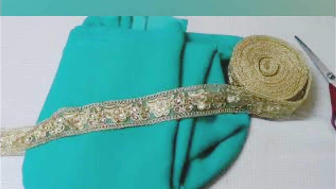 How To Make Designer Saree At Home || Attach Heavy Border To Plain Saree ||