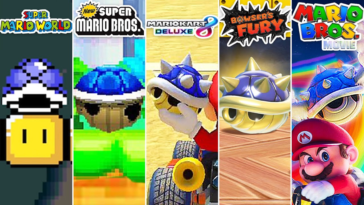Evolution of Blue Shell in Mario Games & Movies [1990-2023] (HD)