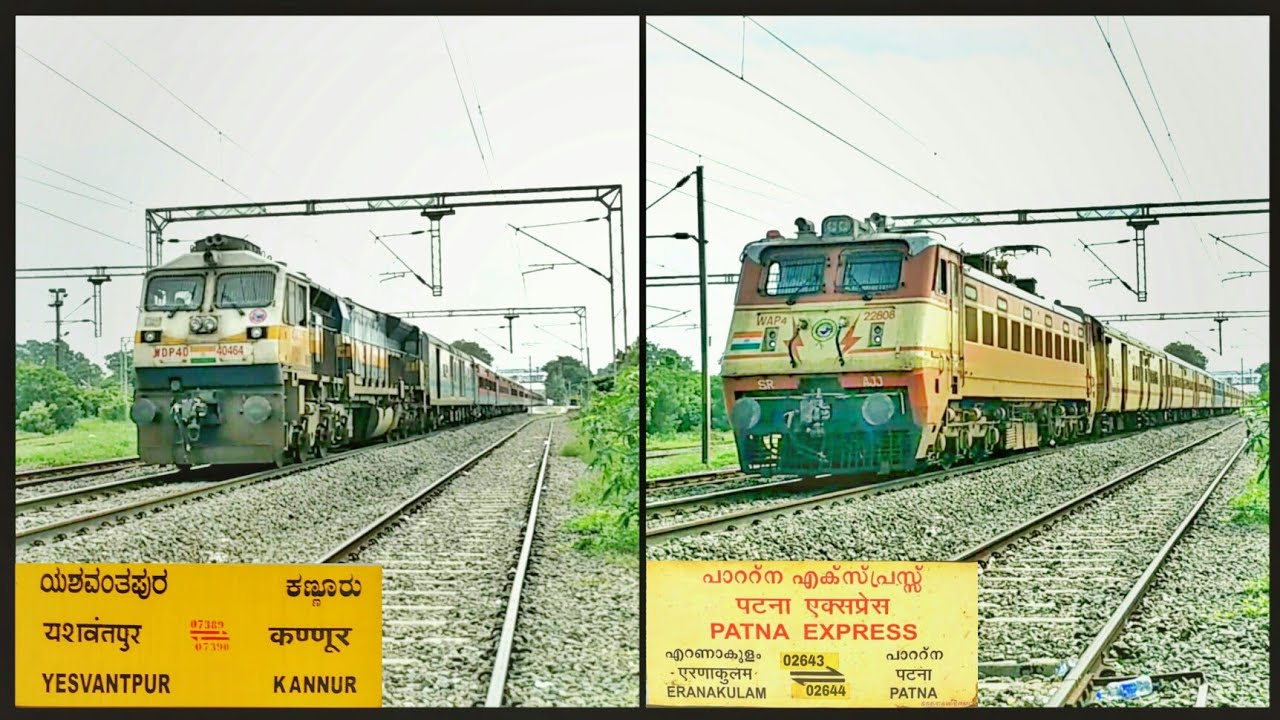 Late Running Yesvantpur Kannur Express hauled by GOC WDP4D | Patna Ernakulam Express | AJJ WAP4