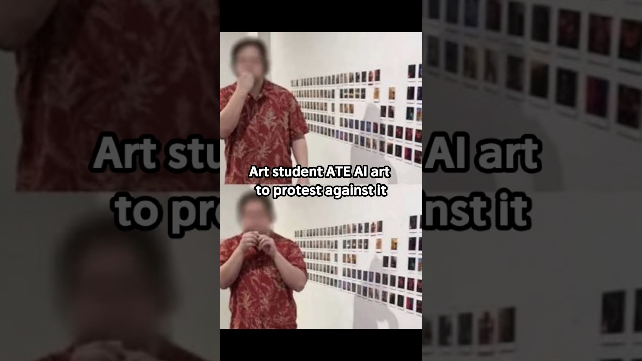 Student Protests AI Art Exhibition by Chewing Prints #art #artgallery #artinstallation