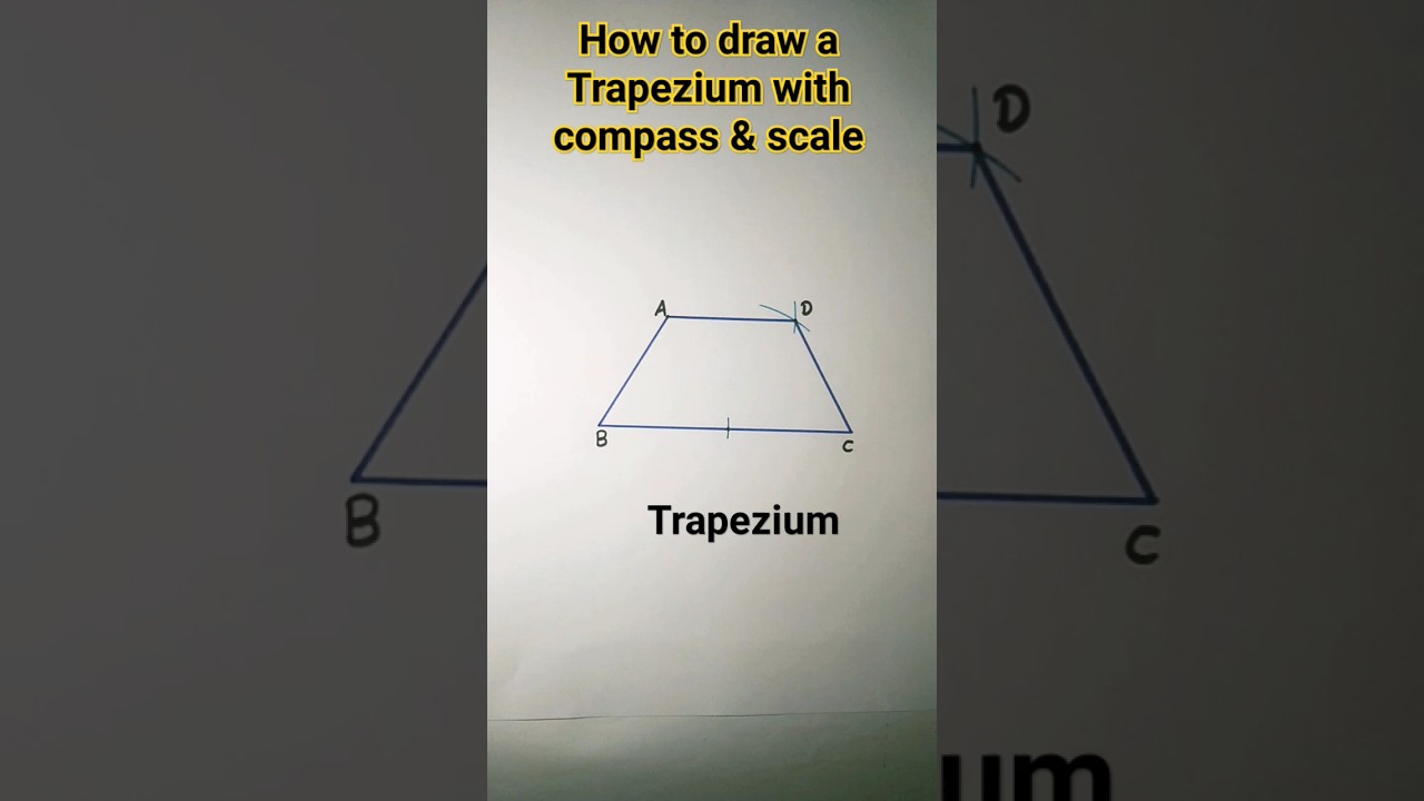how to draw a Trapezium with compass and scale ||Trapezium construction with easy method#shorts#math