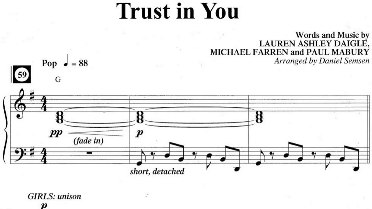 Trust in You arr by Daniel Semsen