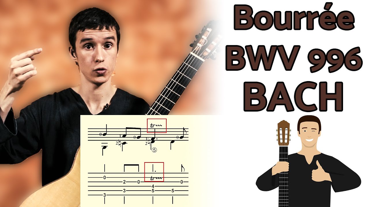 Un premier morceau pour aborder BACH - Bourrée TUTORIEL à la guitare