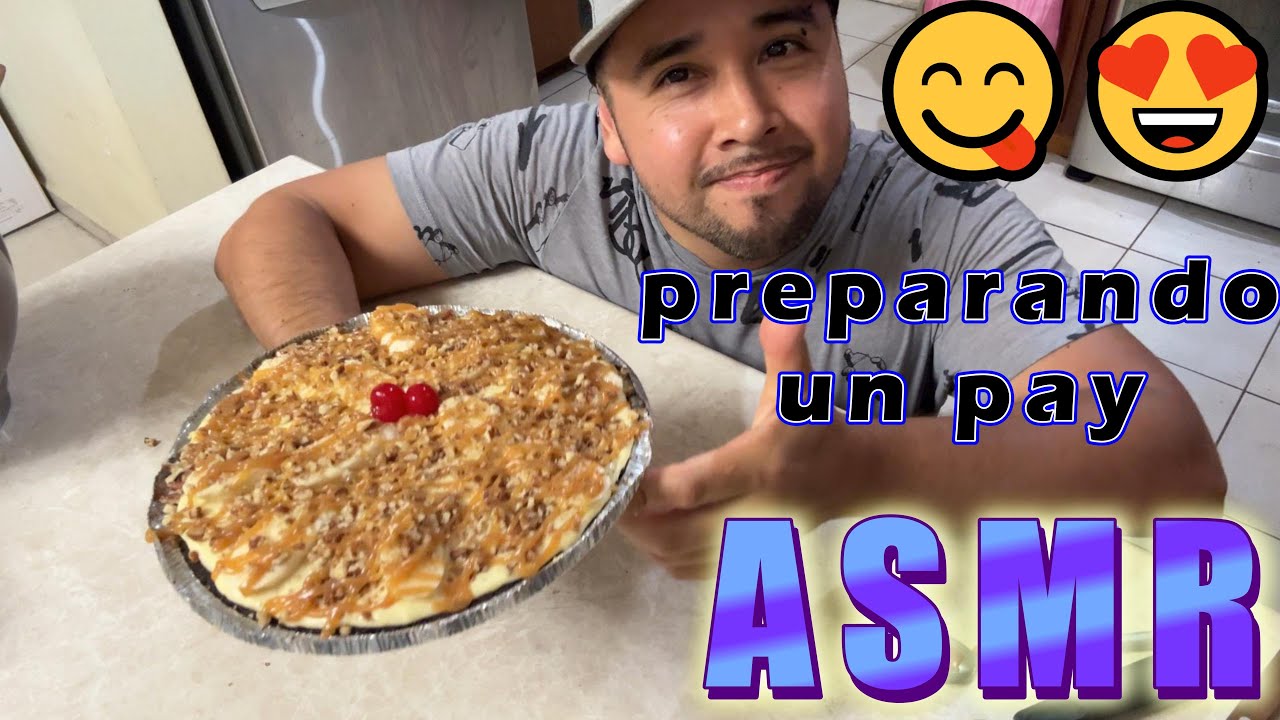 ASMR !!!haciendo un pay de platano cajeta y nuez!!! receta casera con ASMR