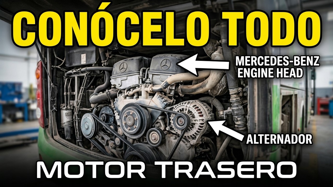 PARTES del MOTOR de un Autobús. Motor trasero.