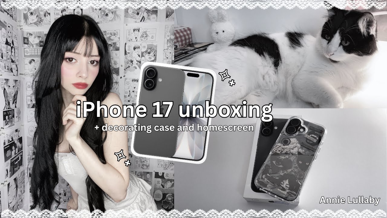 iPhone 17 unboxing 🖤📱(Black) 256 gb, aesthetic iOS customization, phone case decoration, camera test