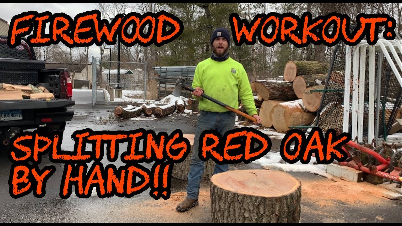 #71 Firewood Workout: Splitting Big Red Oak by Hand