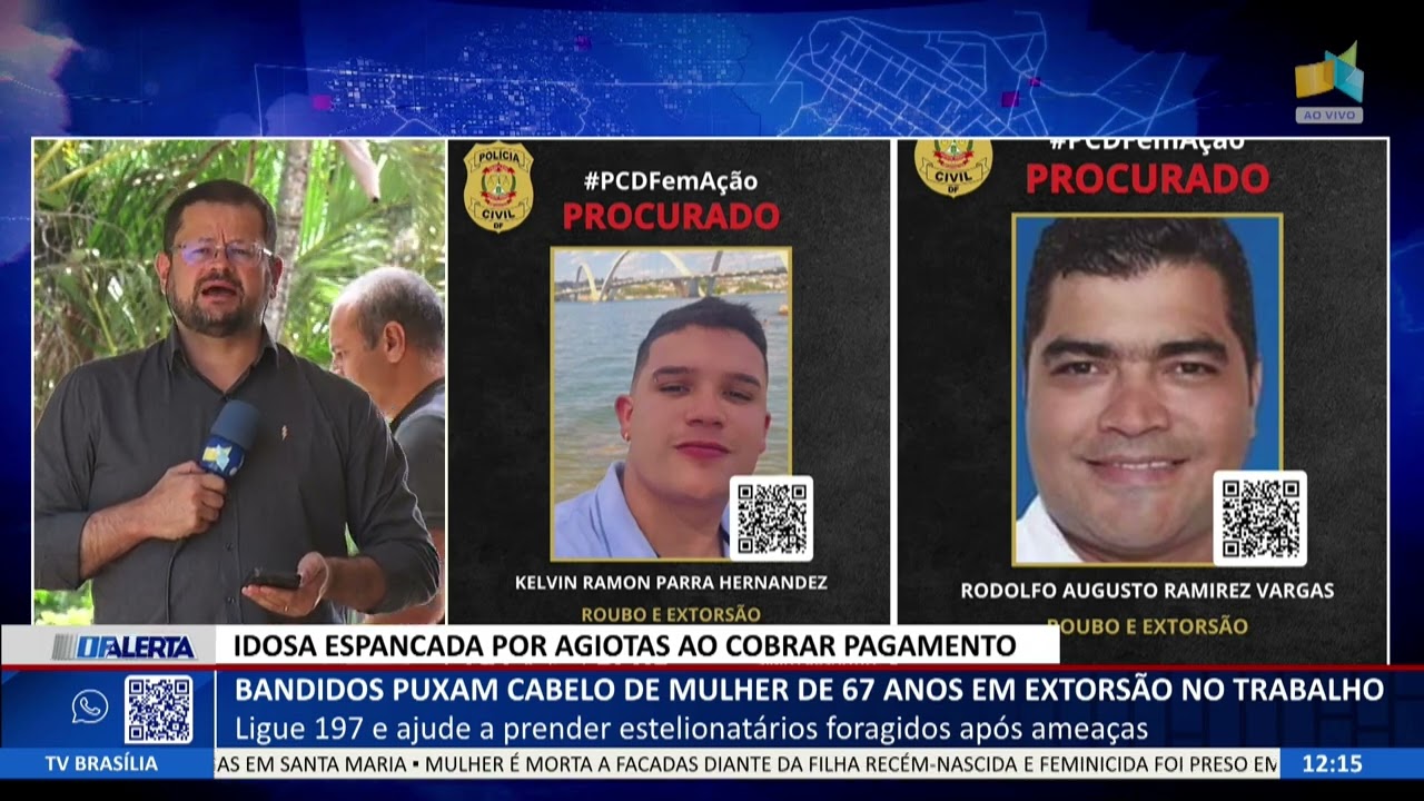 DF ALERTA - Bandidos puxam cabelo de mulher de 67 anos em extorsão no trabalho