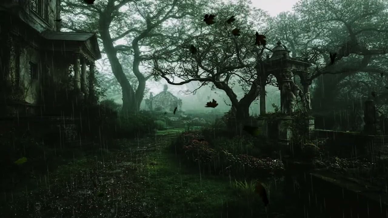 Peaceful at Dark Hidden Garden Rain Sounds 🌙 No Thunder for Insomnia Relief & Relax