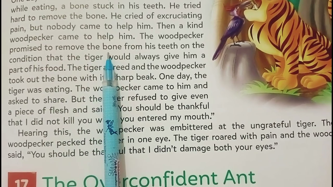 The Tiger and the woodpecker # The short story # word meaning 