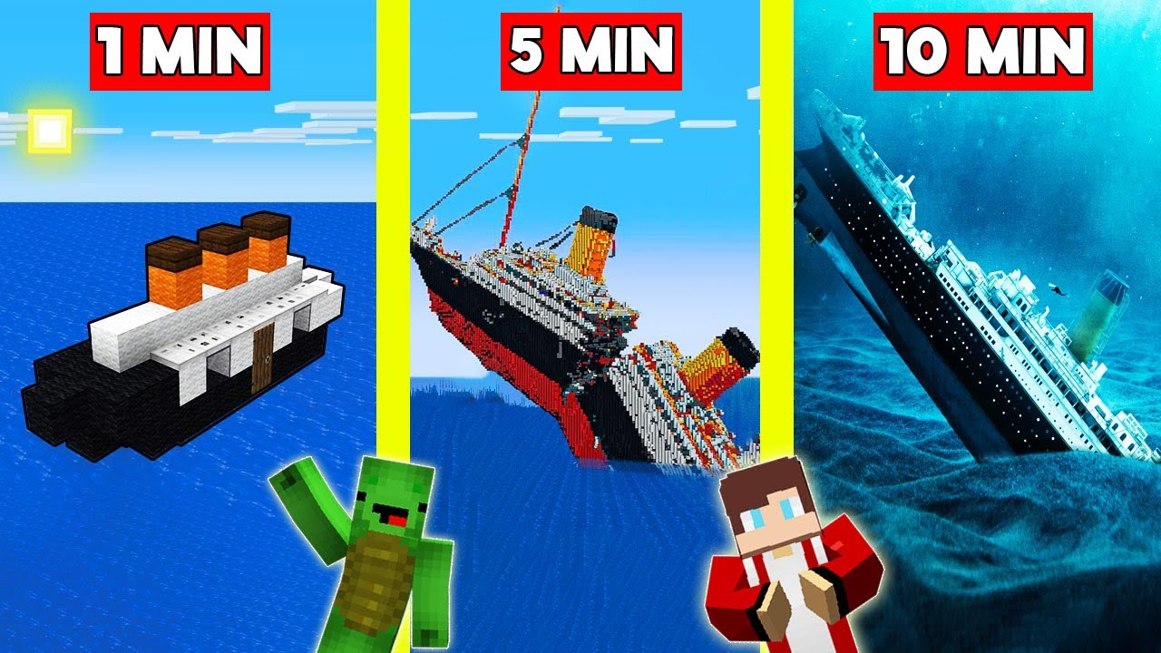 TITANIC Build Battle In Minecraft - NOOB VS PRO CHALLENGE - Maizen Mizen Mazien Parody