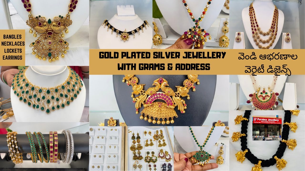 Gold Plated Silver Jewellery Collection With Grams & Address | Low Price Per Gram in budget | Part 1