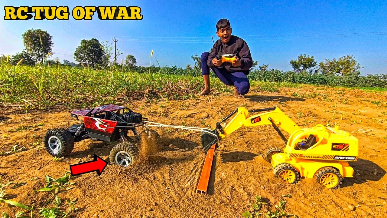 RC TUG OF WAR 😱 | JCB vs Monster RC Truck 💥