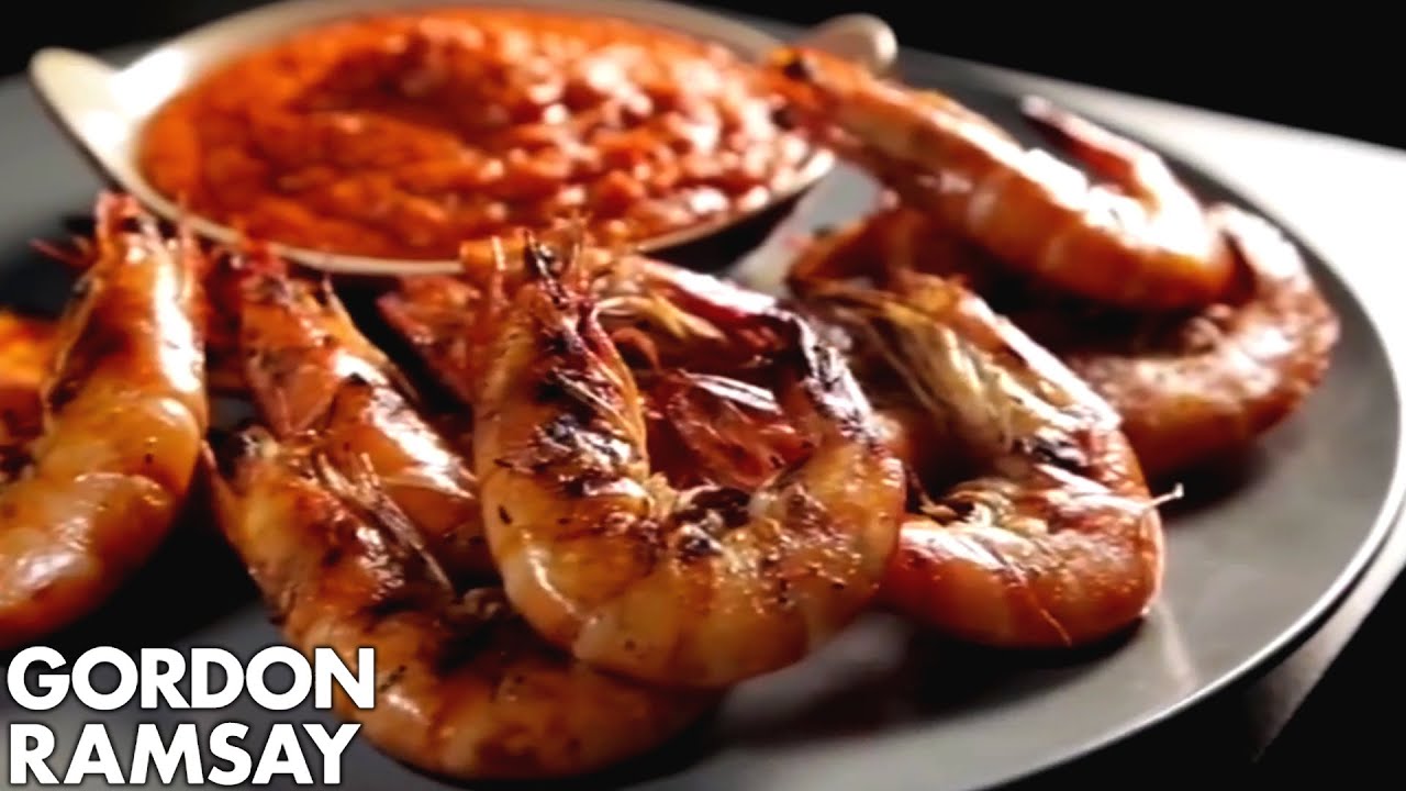 Sweet Pepper Sauce with Grilled Prawns | Gordon Ramsay