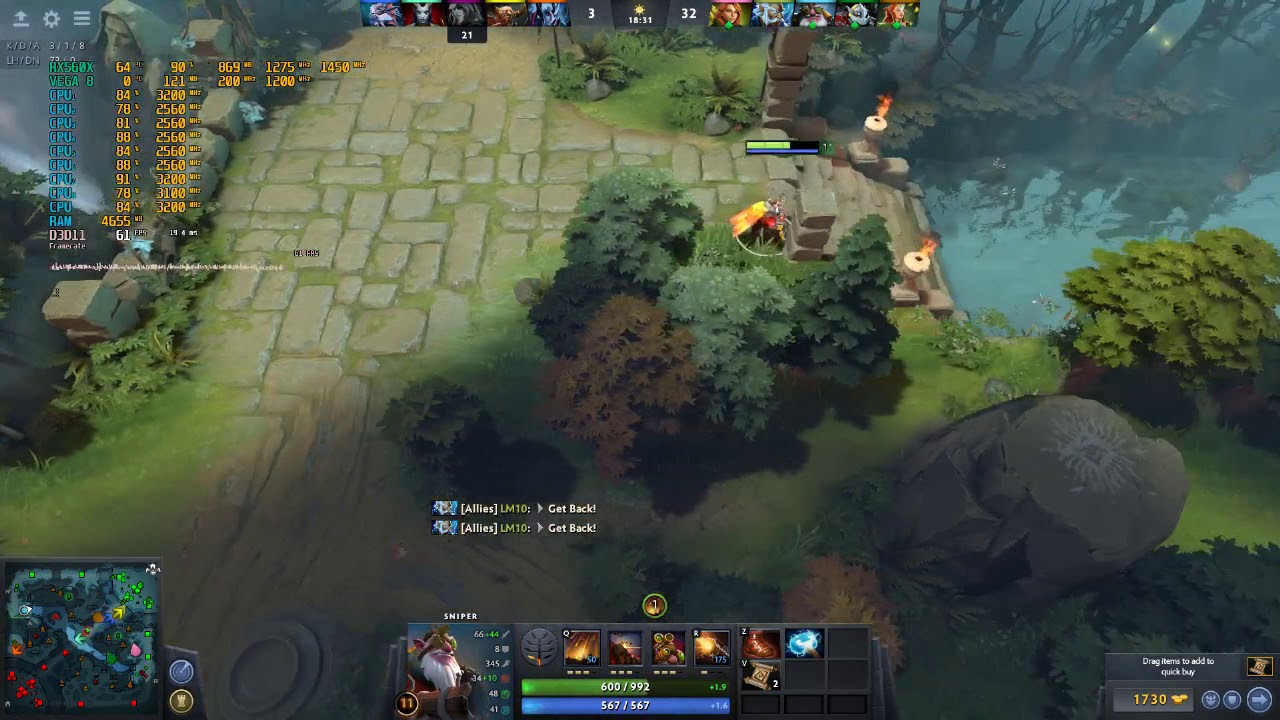 Acer Nitro 5 Ryzen 5 2500U RX560X Dota 2 Max Setting
