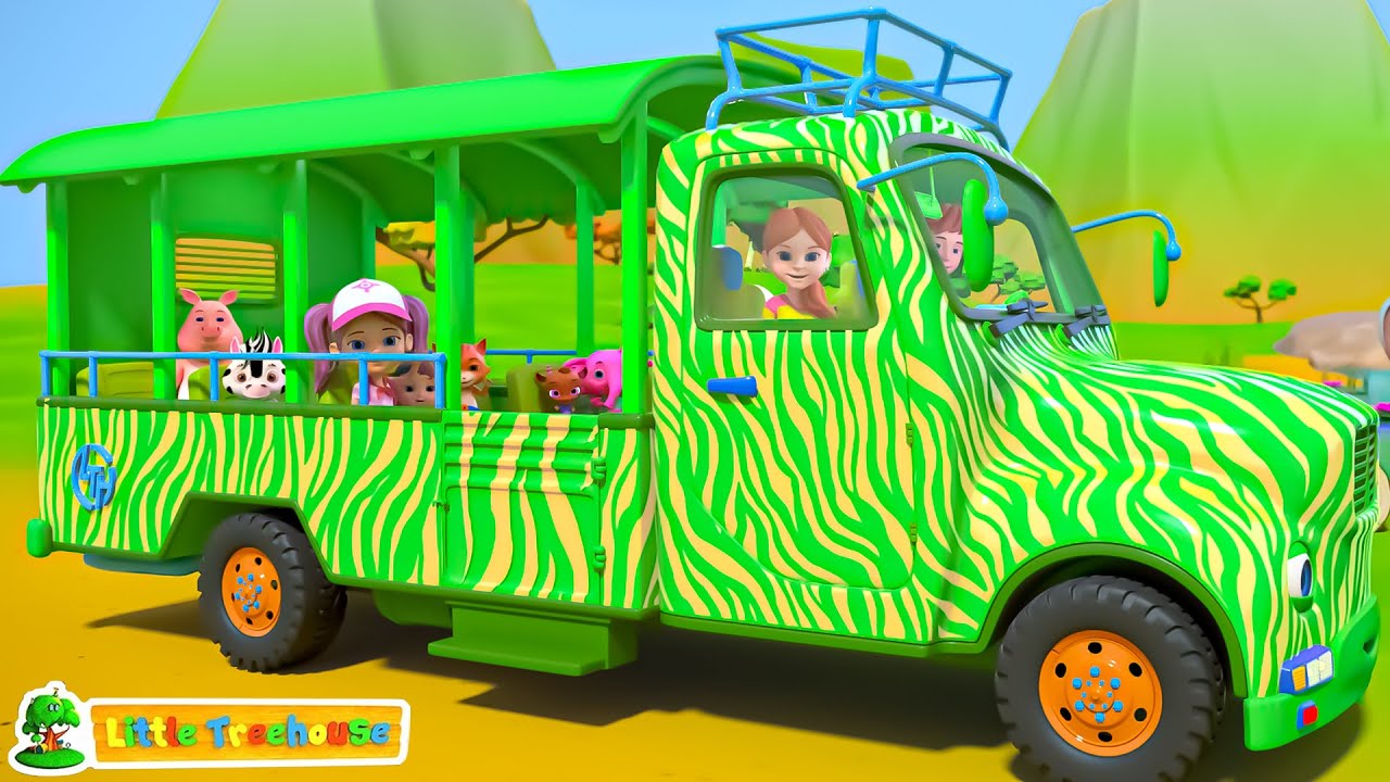 Jungle Safari Ride with Wheels on the Bus + More Nursery Rhymes & Baby Songs