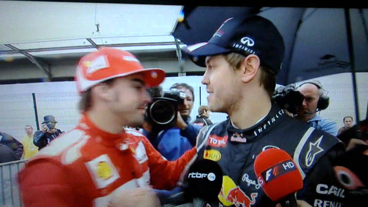 Vettel and Alonso after Brazil race - 2012