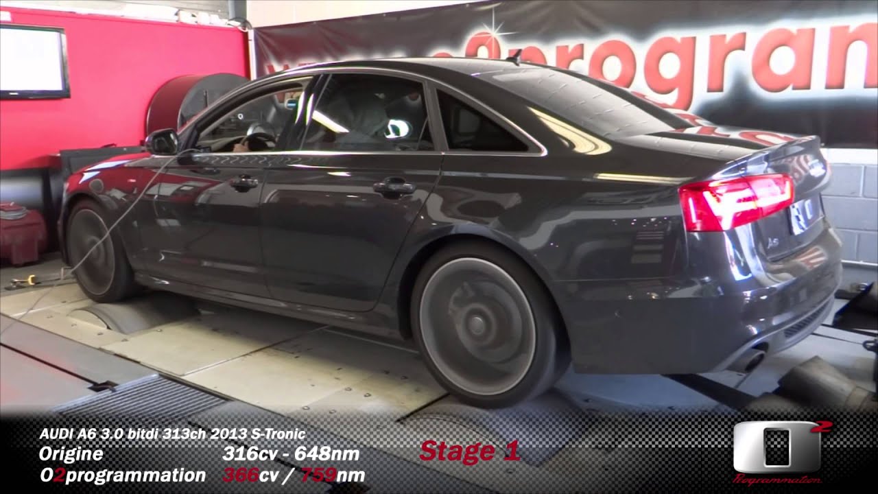 Audi A6 3L V6 TDI Bi-T 313@365ch  Reprogrammation moteur stage 1 o2programmation