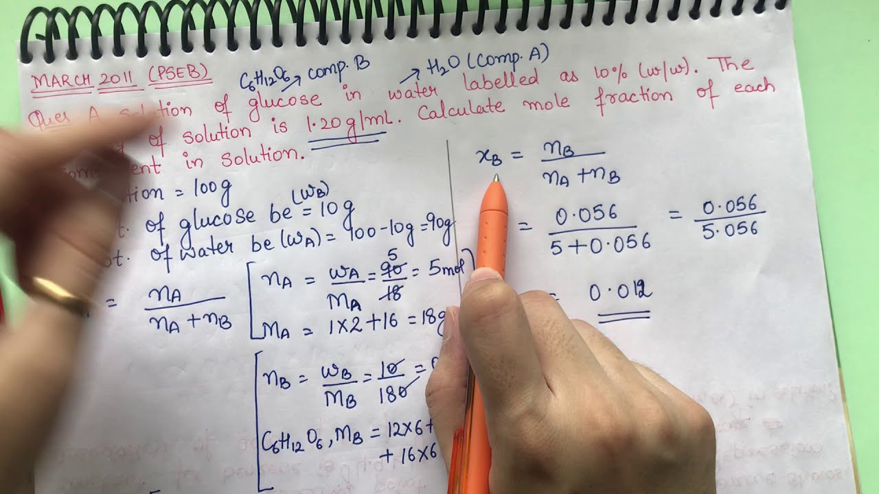 A solution of glucose in water labelled as 10% (w/w). The density of solution is 1.20g/ml.