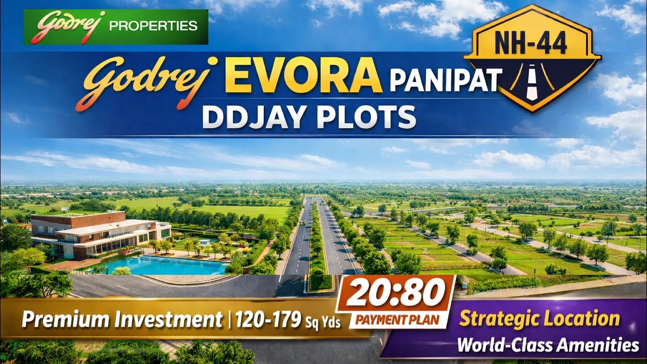 ✅Godrej Evora Panipat-Premium DDJAY Plots on NH-44 | 20:80 Payment plan🔥Luxury Amenities⭐️🤯HURRY UP