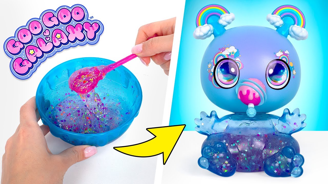 دمية Goo Goo Galaxy | طقم سلايم يدوي الصنع وغليتر – حضّر الطعام للدمية وأطعمها بنفسك!