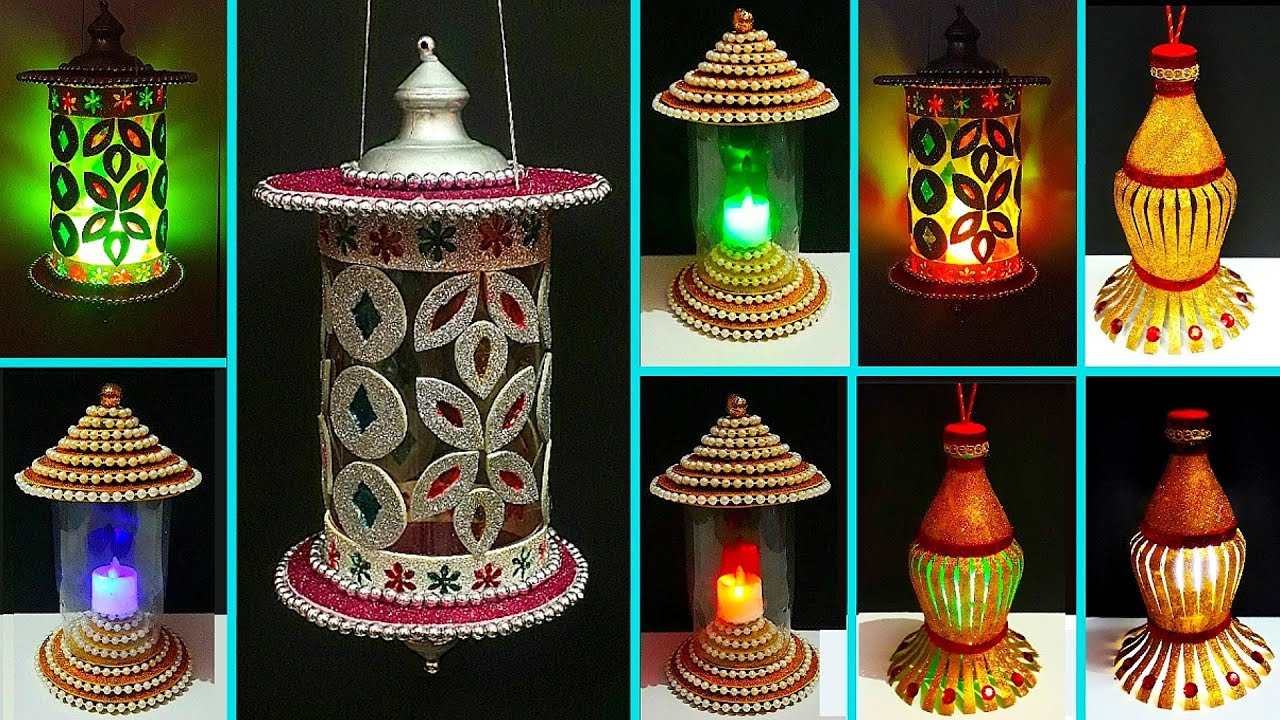 3 type lantern made from plastic bottle | DIY lantern using recycled materials | lantern for Diwali