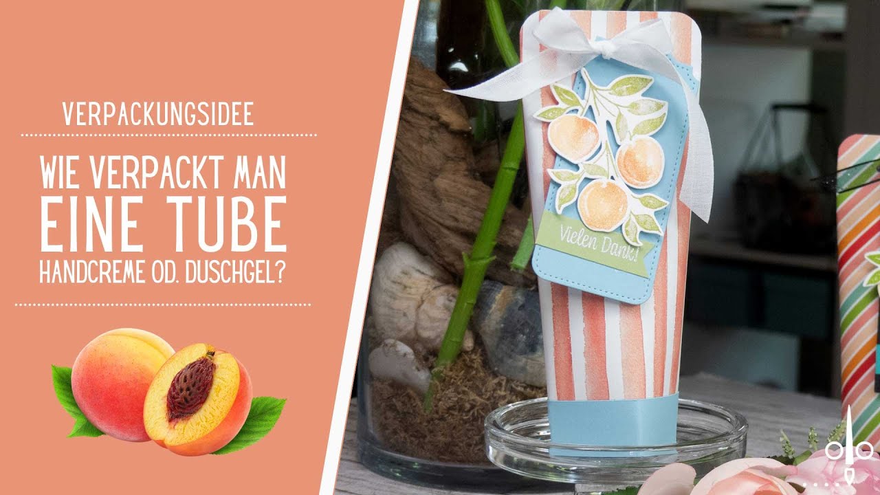 Verpackung für eine Tube Handcreme oder Duschgel | Schnell gemacht & schön dekoriert