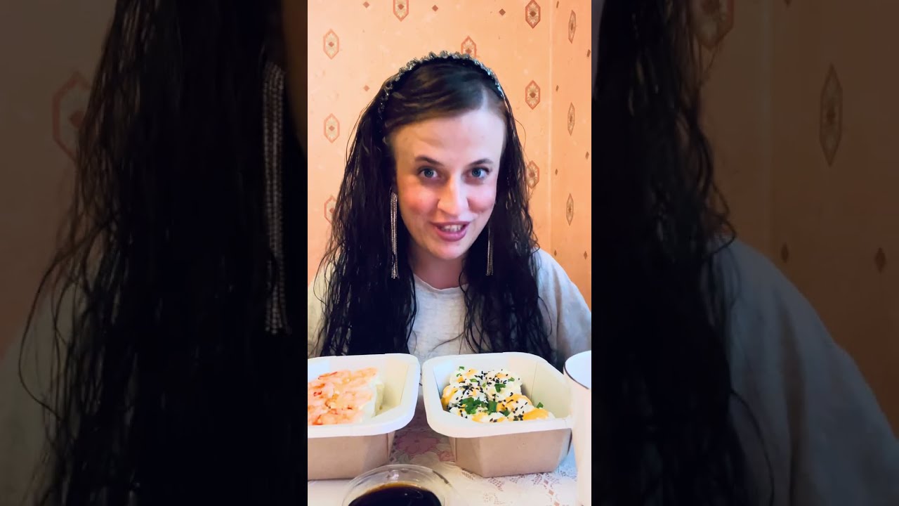 МУКБАНГ РОЛЛЫ СЫРНЫЙ КРАБ И КРЕВЕТКА ЧИЛИ #mukbang #asmr #food #eating 
