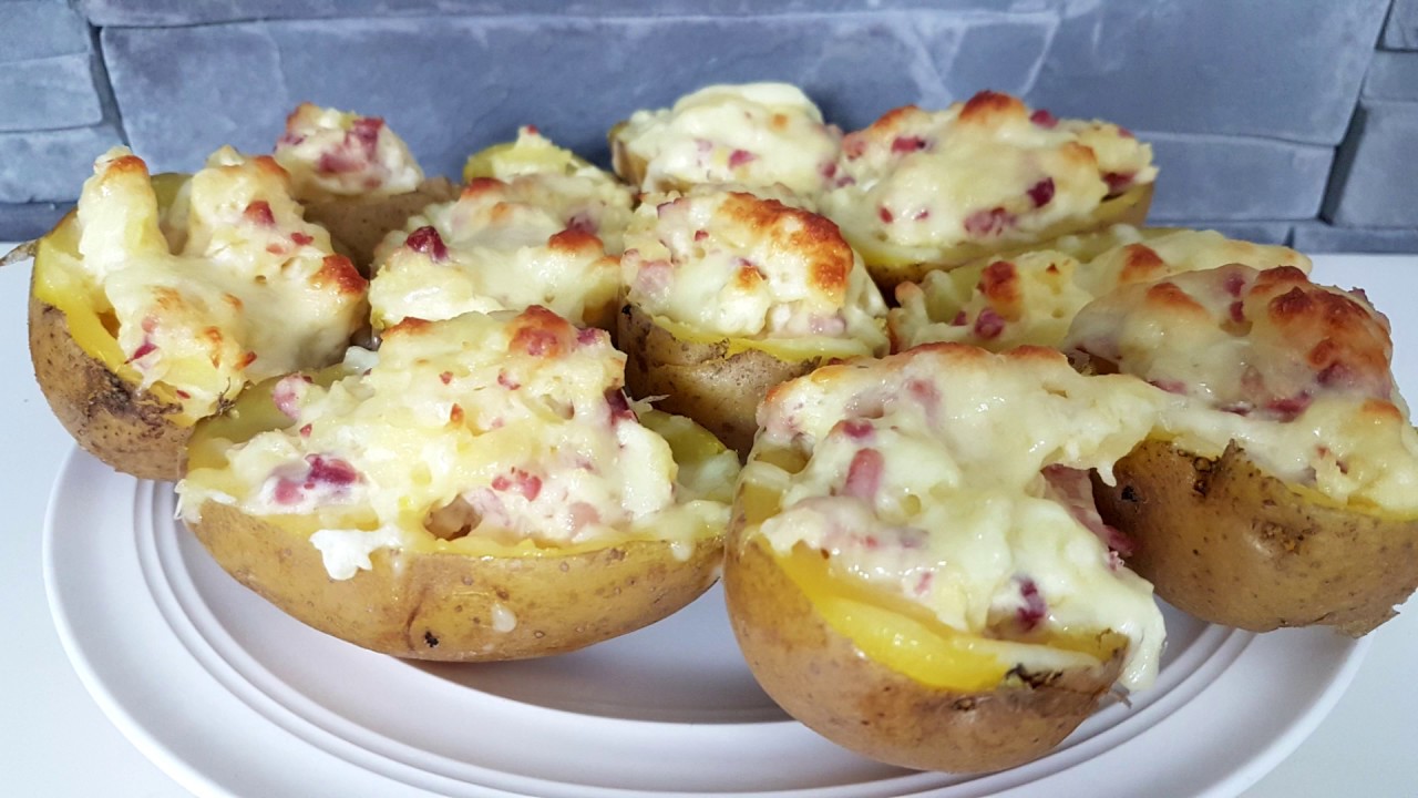 Gefüllte Ofenkartoffeln mit Speck & Käse | Mittagessen | Rezept