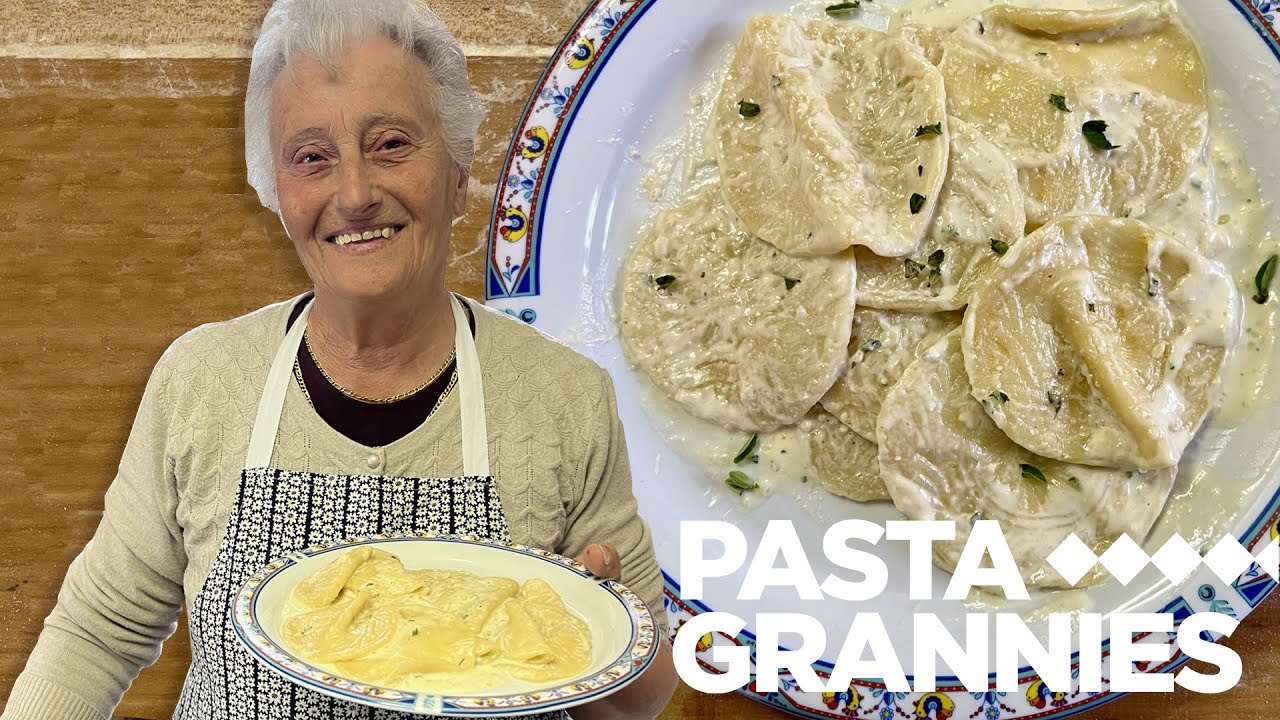 How to make corzetti pasta with a creamy pine nuts & marjoram sauce | Pasta Grannies