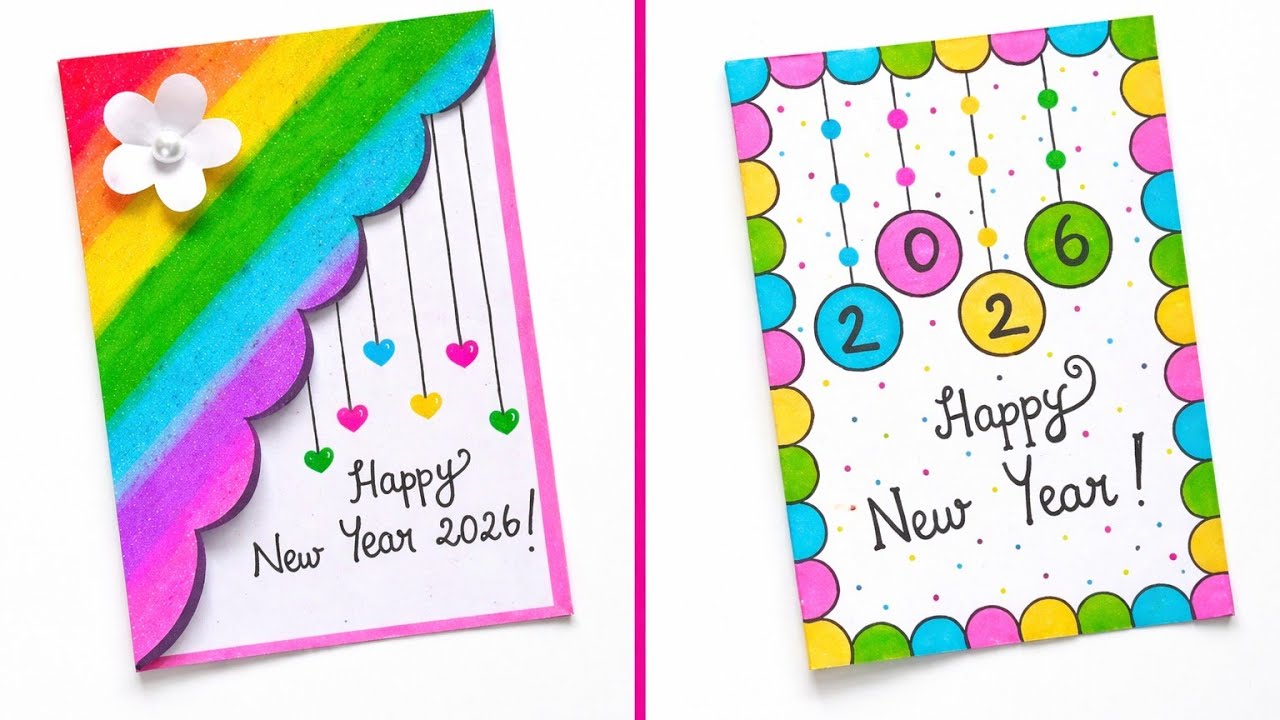 “2 Easy New Year Cards Anyone Can Make 🎉”
