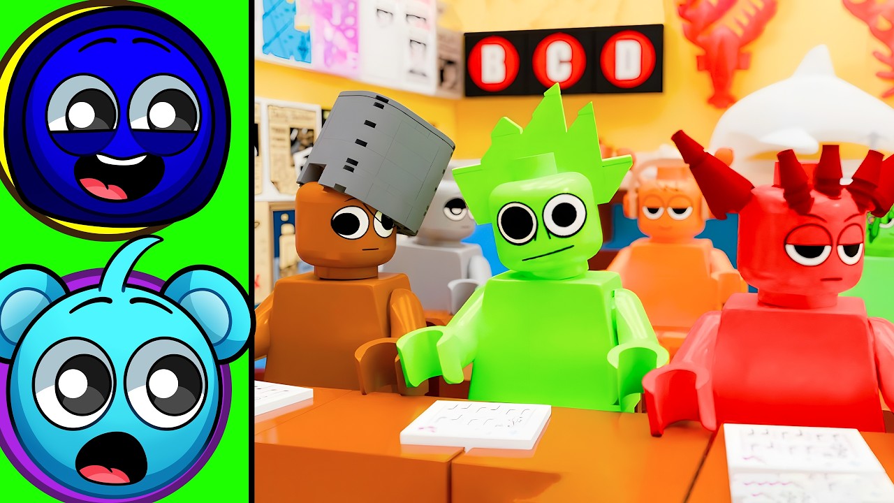 Jevin e Sky REAGEM a TURMA SPRUNKI na ESCOLA LEGO
