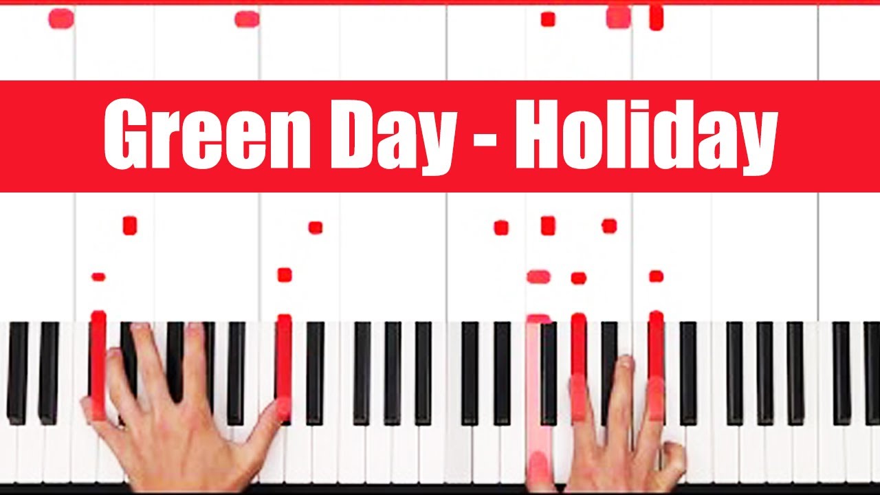 Урок игры на фортепиано Holiday Green Day: простые аккорды.