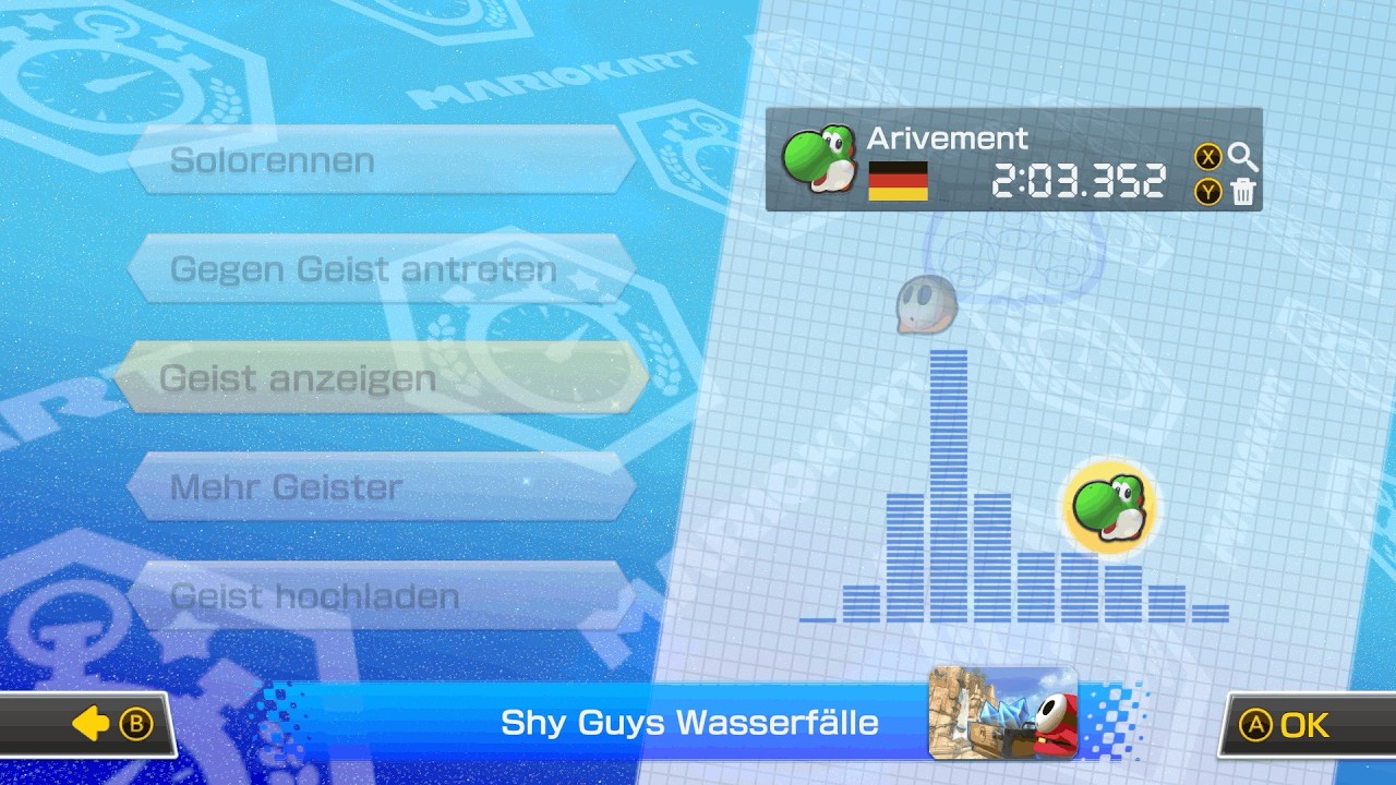 Shy Guy Falls [150cc] - 2:03.352 - Arivement l MK8DX