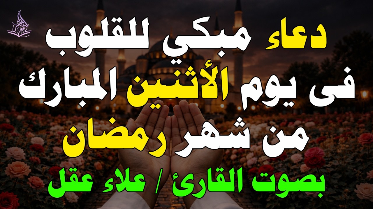 دعاء فى يوم الأثنين المستجاب دعاء فى يوم 26 من شهر رمضان للرزق والشفاء العاجل وقضاء الحوائج 🤲(4k)