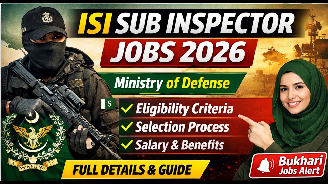 ISI Sub Inspector Jobs 2026 | Latest Ministry of Defense Recruitment | Apply Online Now