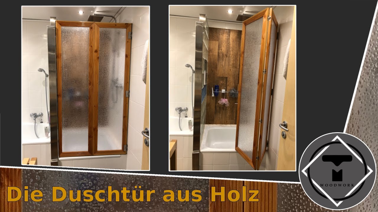 Die Duschtür aus Holz und Plexiglas | TM-Woodwork