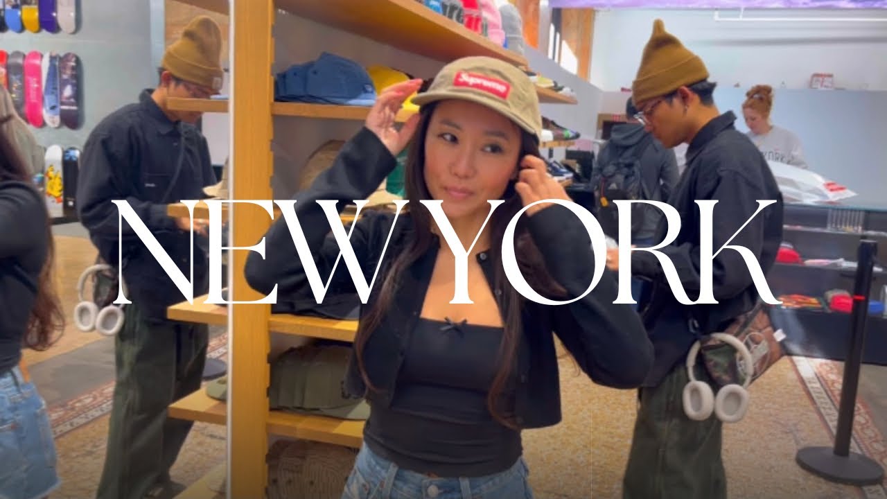 (Vlog) Shopping in New York🛍️ 뉴욕 쇼핑! Supreme/슈프림🧢 alo/알로🎀 Levis/리바이스👖Essentials/에센셜👕 FearofGod/피어오브갓