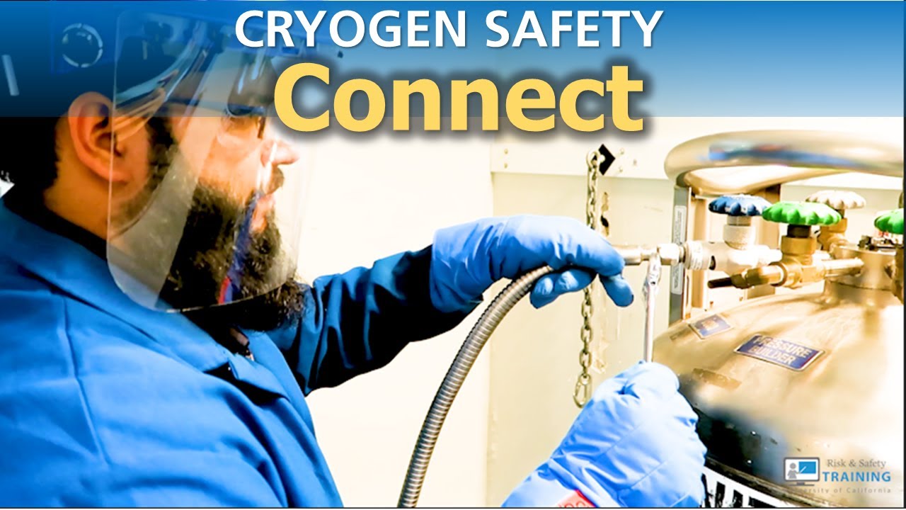 Cryogen Safety | Liquid Nitrogen transfer: Connect transfer hose