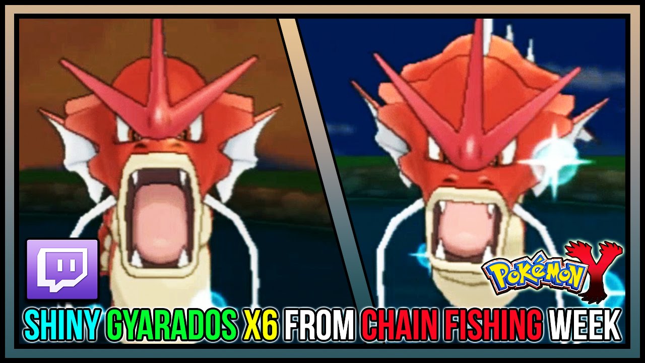 Live Shiny Gyarados X6 From Chain Fishing | Live Shiny Hunts #28-33 | Pokemon X and Y