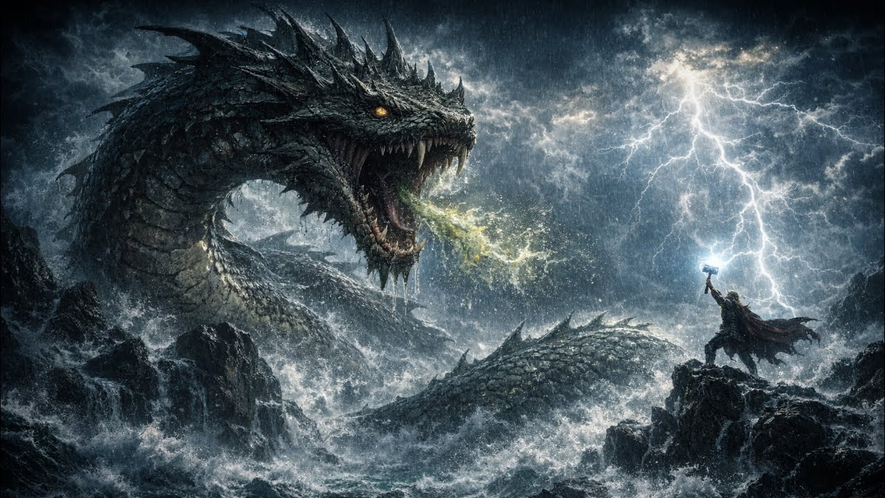JÖRMUNGANDR - English + Old Norse (Lyrics Video) 