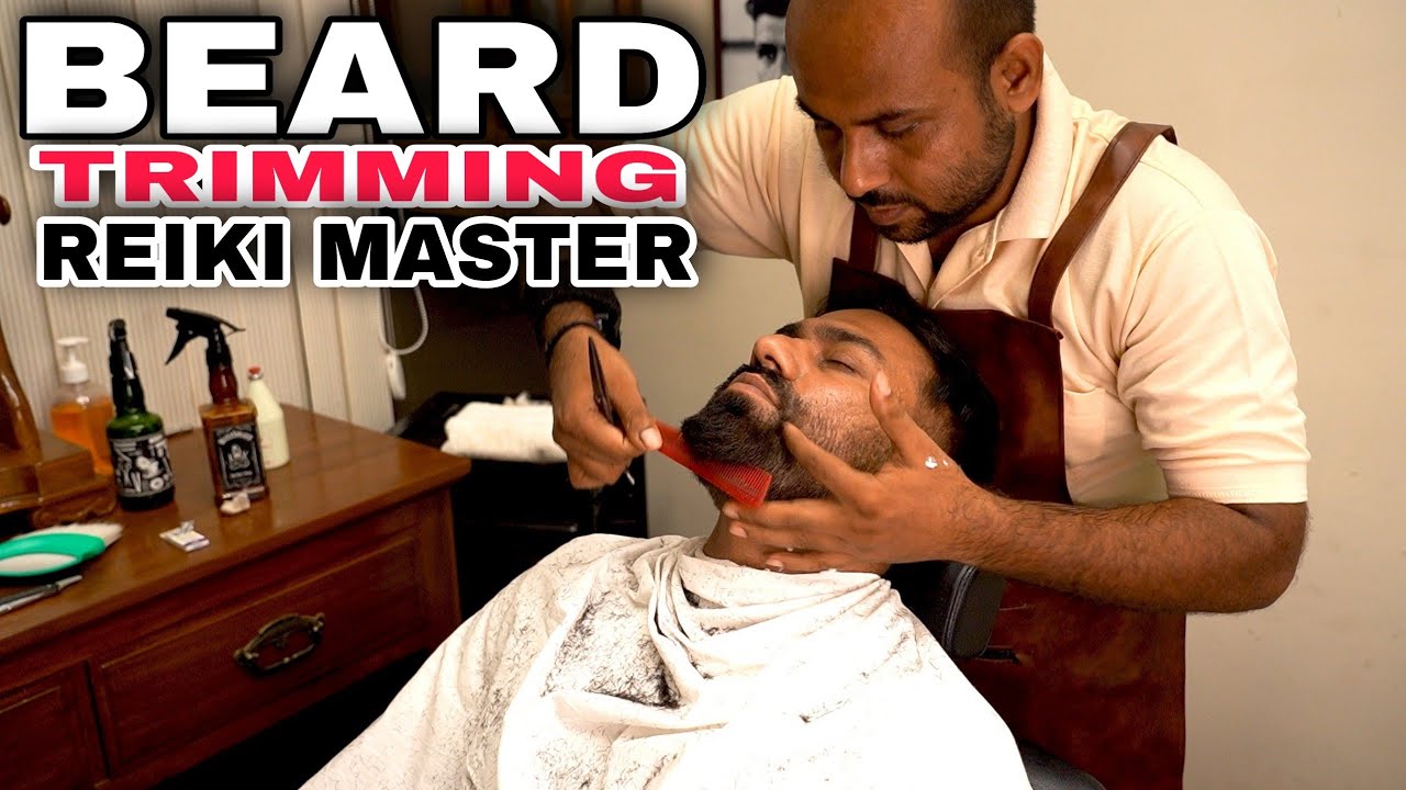 REIKI MASTER, 🔥 FIRE EAR HAIR REMOVAL, BEARD TRMMING, BEARD MASSAGE, SHAVE ASMR 💈INDIAN BARBER