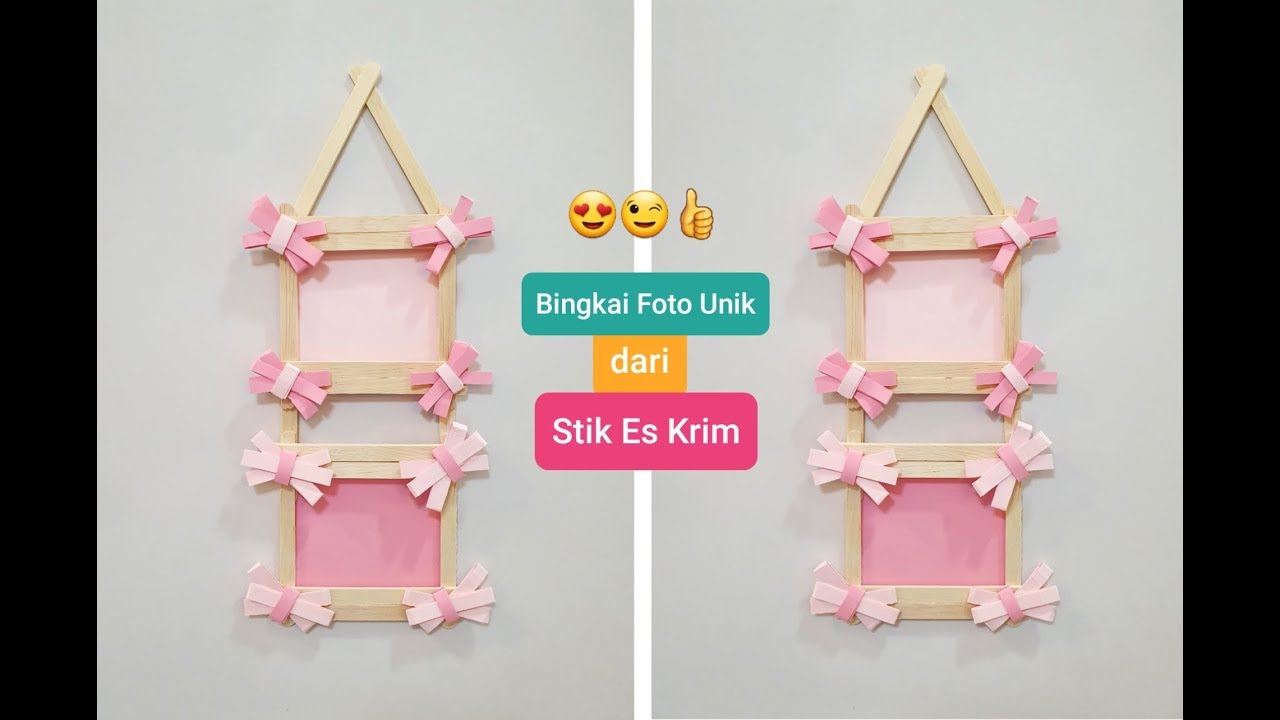Cara Membuat Bingkai Foto dari Stik Es Krim Unik | Diy Popsicle stick Crafts | Diy Photo Frame