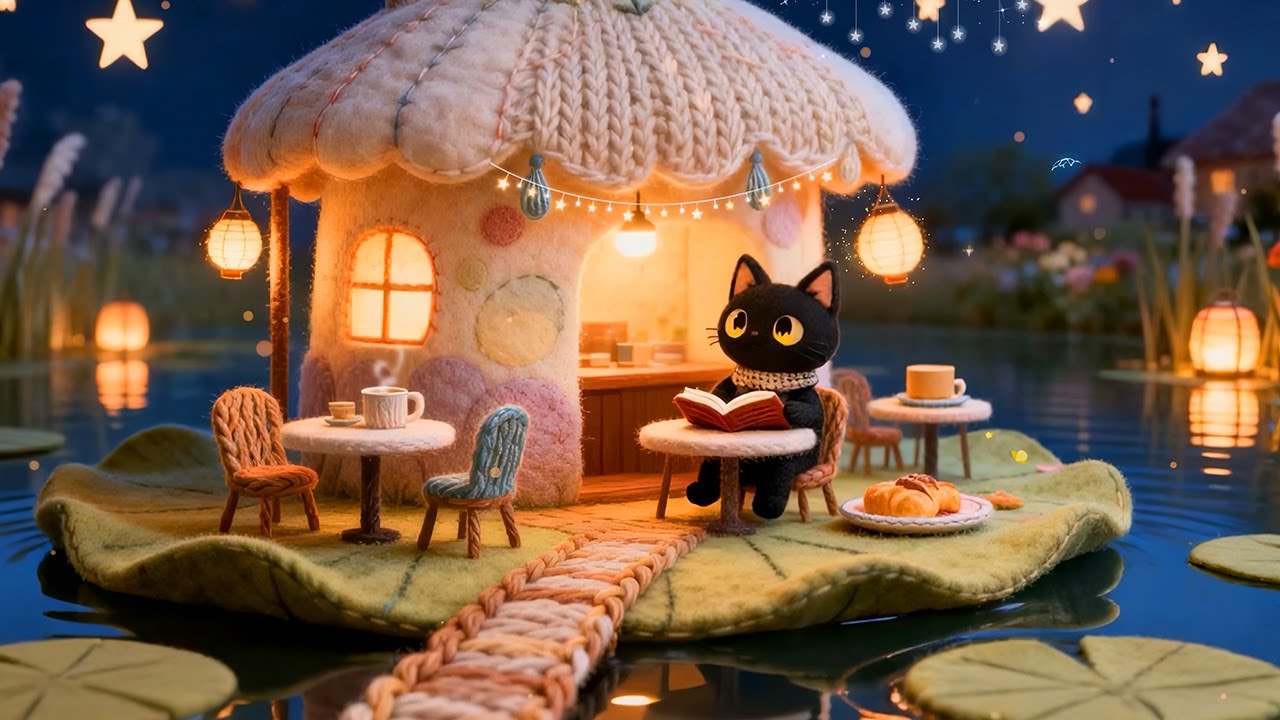Lofi Cat's Moonlight Library 🌙 Cozy Lofi Beats for Focus & Sleep ☕️ Chill Lofi for Calm Nights